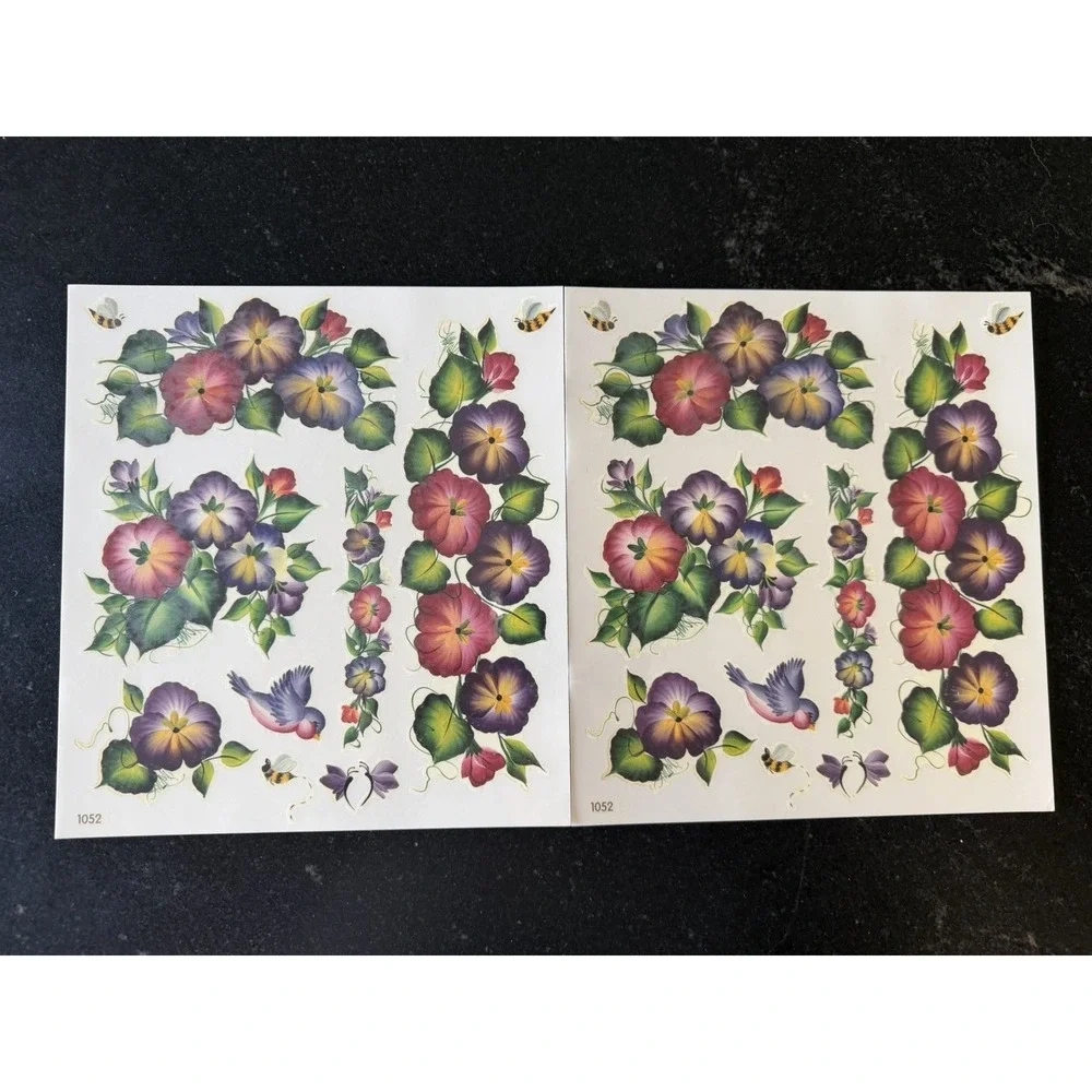 Plaid FolkArt Rub‎ On Transfers 2001 Farmhouse Floral Sunflower Lot